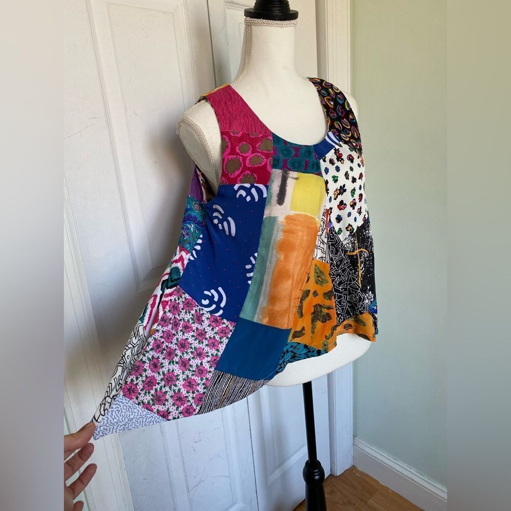 Vintage Donna Jessica Multicolored Patchwork Top